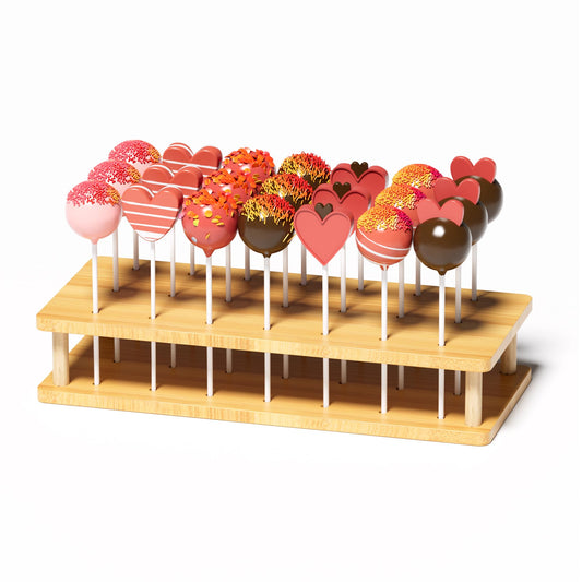 21 Hole Pure Natural Bamboo Cakepops Display Stand